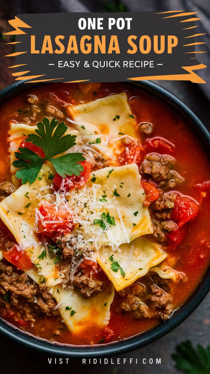 Mouthwatering One Pot Lasagna Soup for Cozy Nights